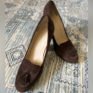Naturalizer Suede Stacked Heel Loafers